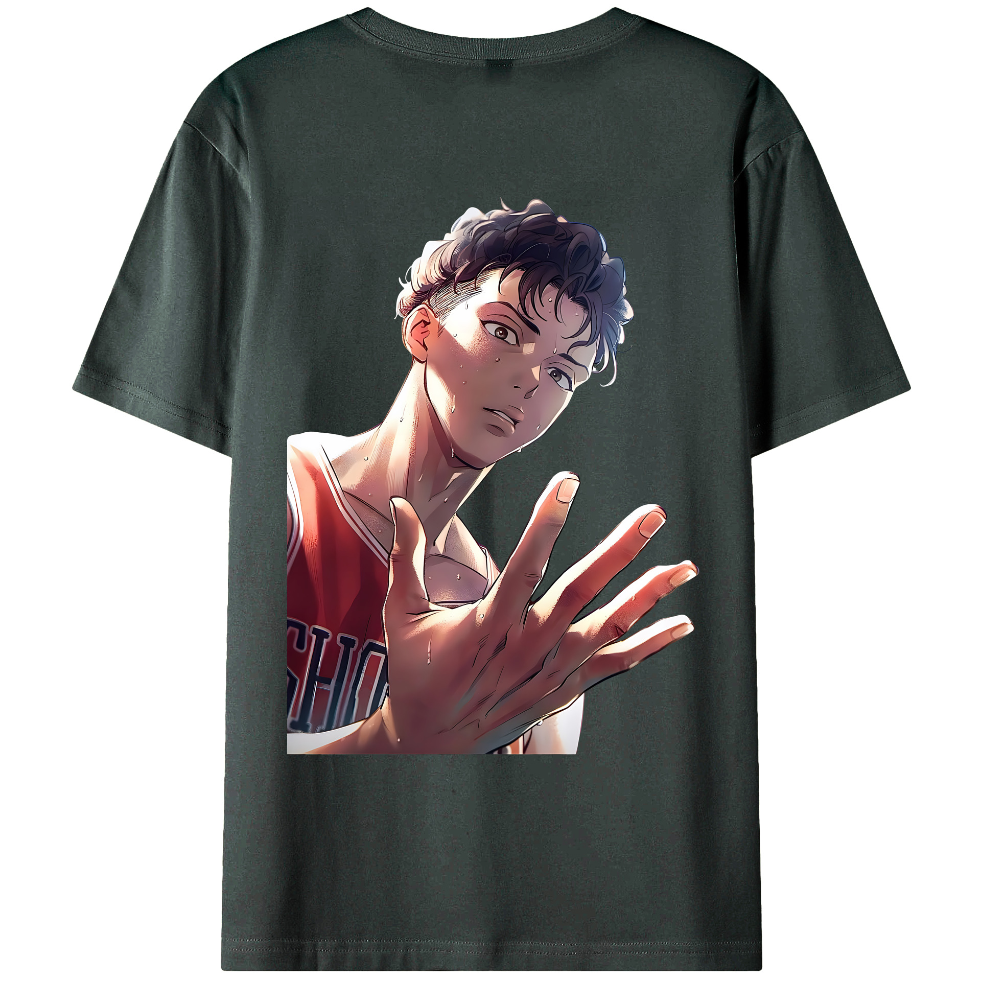 （画像用） SLAM DUNK／スラムダンク 綿100％ メンズ半袖Tシャツ（バックプリント） 通気性